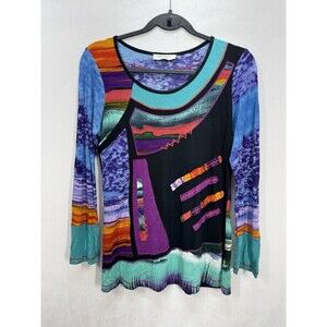 Orientique Naturally Australian Wearable Art Top Womens Small Abstract Scoop